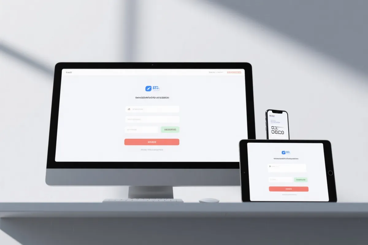 桌面与移动端的注册入口多端适配展示